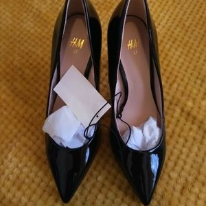 H/M black leather heels